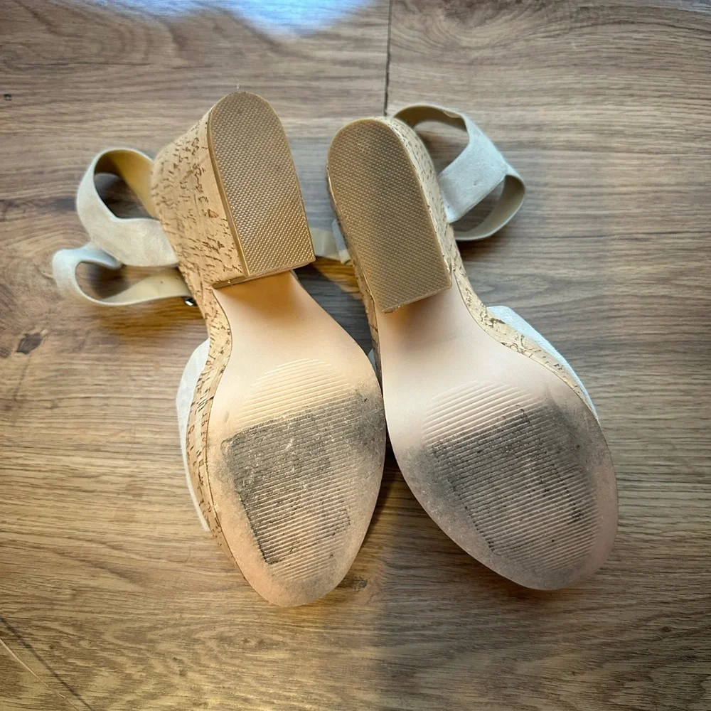 Steve Madden Suede Platform Cork Wedge Sandals
